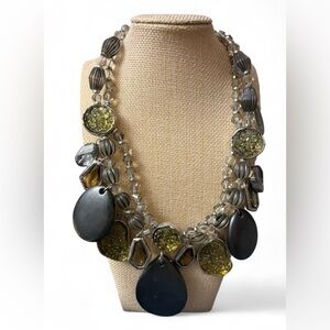 Chico's Originals Druzy & Resin Bib Statement Necklace-RARE